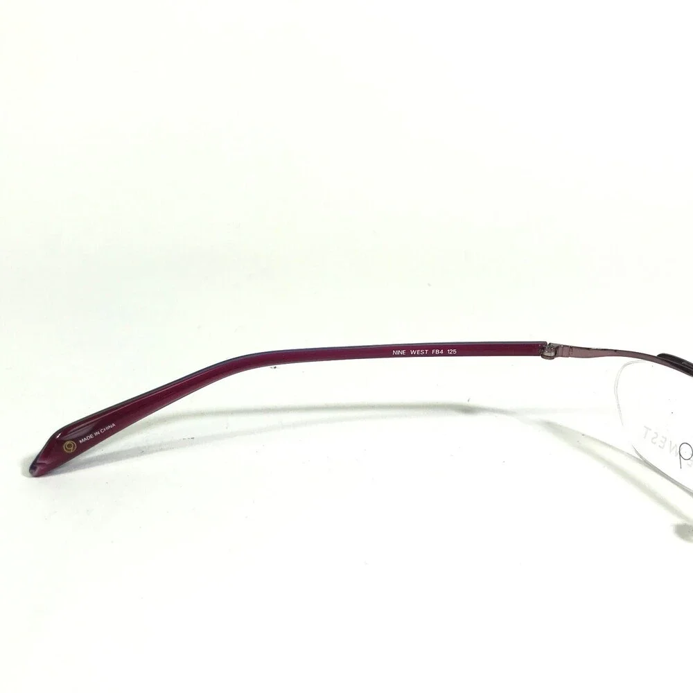Nine West Petite Eyeglasses Frames 312 FB4 Purple Round Half Rim 49-17-125